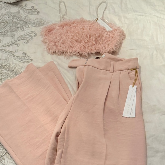 House of Harlow 1960 Pants - House of Harlow 1960 Blush Pink Wide Leg Pants set